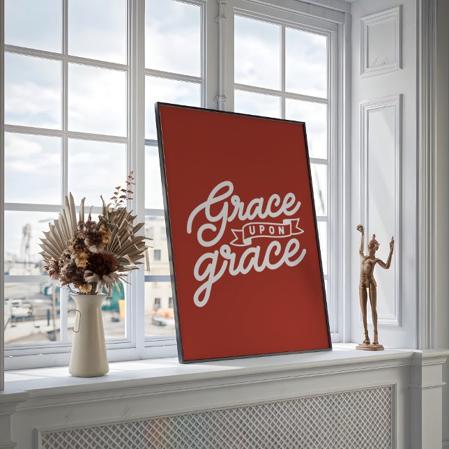 Farmhouse rustic Christian Grace upon grace  Poster (Creator Uploaded)