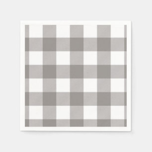 Farmhouse Rustic Grey & White Buffalo Plaid Square Napkin