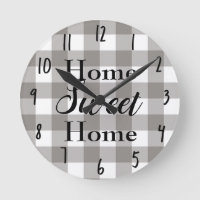 Farmhouse Rustic Grey & White Buffalo Plaid Square