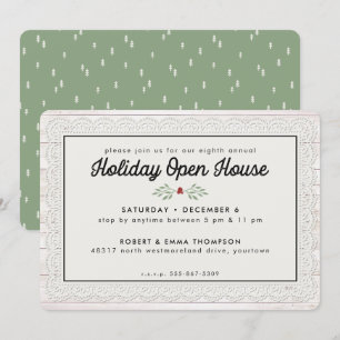 Farmhouse Rustic Lace Christmas Holiday Invitation