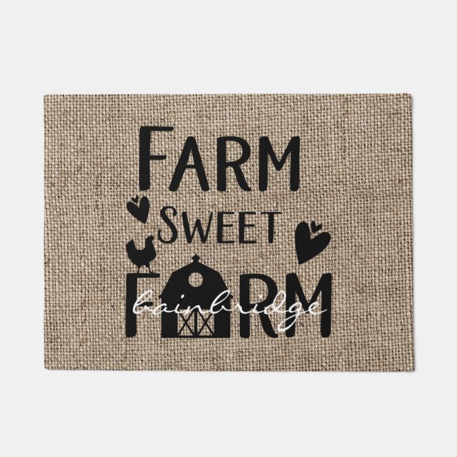 Farmhouse Rustic Modern Farmhouse Personalised Doormat (Front)
