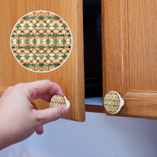 Farmhouse Rustic Pattern Ceramic Knob