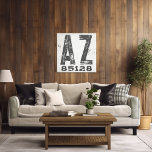 Farmhouse Rustic State Zip Code Arizona Canvas Print<br><div class="desc">This rustic sign is a simple way to display your love for home. The zip code can be personalised with any zip code in the state. Makes a great gift. Created by Simply Farmhouse Press.</div>