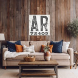 Farmhouse Rustic State Zip Code Arkansas Canvas Print<br><div class="desc">This rustic sign is a simple way to display your love for home. The zip code can be personalised with any zip code in the state. Makes a great gift. Created by Simply Farmhouse Press.</div>