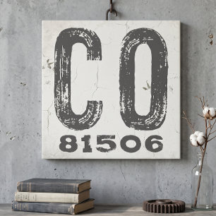 Farmhouse Rustic State Zip Code Colorado Canvas Print