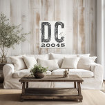 Farmhouse Rustic State Zip Code DC Canvas Print<br><div class="desc">This rustic sign is a simple way to display your love for home. The zip code can be personalised with any zip code in the state. Makes a great gift. Created by Simply Farmhouse Press.</div>