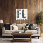 Farmhouse Rustic State Zip Code Florida Canvas Print<br><div class="desc">This rustic sign is a simple way to display your love for home. The zip code can be personalised with any zip code in the state. Makes a great gift. Created by Simply Farmhouse Press.</div>