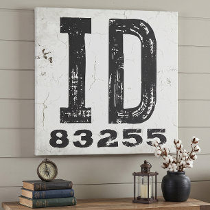 Farmhouse Rustic State Zip Code Idaho Canvas Print