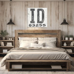 Farmhouse Rustic State Zip Code Idaho Canvas Print<br><div class="desc">This rustic sign is a simple way to display your love for home. The zip code can be personalised with any zip code in the state. Makes a great gift. Created by Simply Farmhouse Press.</div>