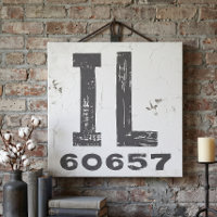 Farmhouse Rustic State Zip Code Illinois
