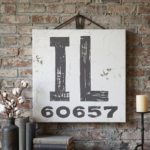 Farmhouse Rustic State Zip Code Illinois Canvas Print
