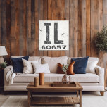 Farmhouse Rustic State Zip Code Illinois Canvas Print<br><div class="desc">This rustic sign is a simple way to display your love for home. The zip code can be personalised with any zip code in the state. Makes a great gift. Created by Simply Farmhouse Press.</div>