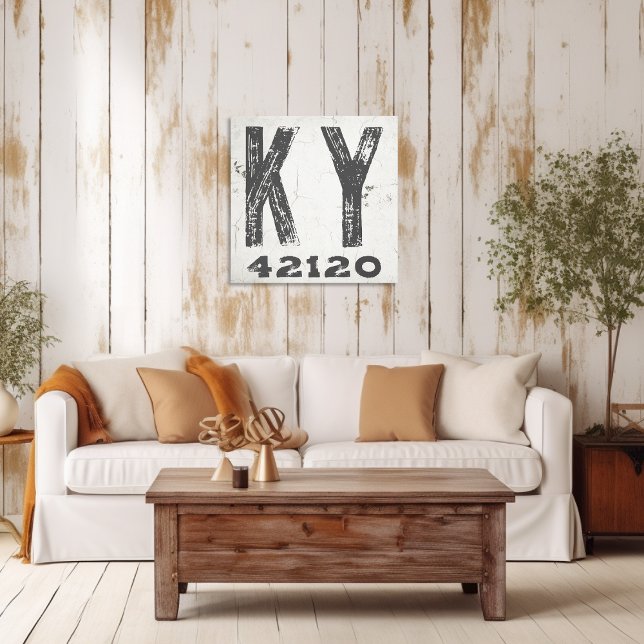 Farmhouse Rustic State Zip Code Kentucky Canvas Print (Creator Uploaded)