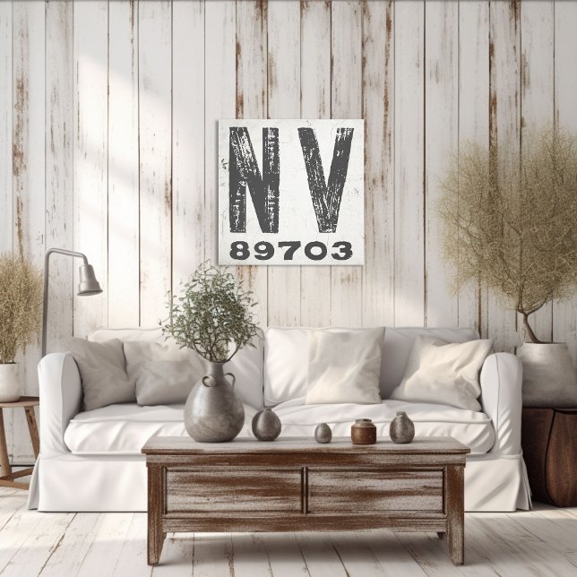 Farmhouse Rustic State Zip Code Nevada Canvas Print (Creator Uploaded)
