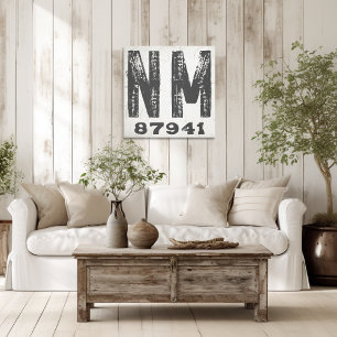 Farmhouse Rustic State Zip Code New Mexico Canvas Print