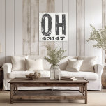Farmhouse Rustic State Zip Code Ohio Canvas Print<br><div class="desc">This rustic sign is a simple way to display your love for home. The zip code can be personalised with any zip code in the state. Makes a great gift. Created by Simply Farmhouse Press.</div>