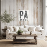 Farmhouse Rustic State Zip Code Pennsylvania Canvas Print<br><div class="desc">This rustic sign is a simple way to display your love for home. The zip code can be personalised with any zip code in the state. Makes a great gift. Created by Simply Farmhouse Press.</div>
