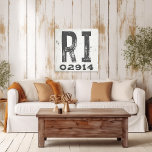 Farmhouse Rustic State Zip Code Rhode Island Canvas Print<br><div class="desc">This rustic sign is a simple way to display your love for home. The zip code can be personalised with any zip code in the state. Makes a great gift. Created by Simply Farmhouse Press.</div>