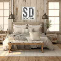 Farmhouse Rustic State Zip Code South Dakota