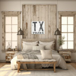 Farmhouse Rustic State Zip Code Texas Canvas Print<br><div class="desc">This rustic sign is a simple way to display your love for home. The zip code can be personalised with any zip code in the state. Makes a great gift. Created by Simply Farmhouse Press.</div>