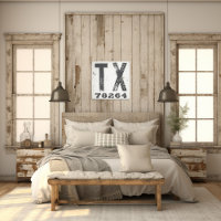 Farmhouse Rustic State Zip Code Texas