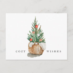 Farmhouse Rustic Stay Cosy Winter Wishes Christmas Postcard
