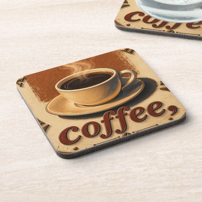  Farmhouse Rustic Vintage Kitchen Coffee Cup  Coaster (Left Side)