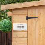 Farmhouse She Shed Craft Room Wooden Box Sign<br><div class="desc">Perfect for her she shed!! This adorable wooden sign has a cute tile design that gives it a modern farmhouse feel. This sign can be personalised with a name and established year using the customisation feature.</div>
