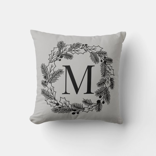 Farmhouse Signature Christmas Wreath  Cushion (Front)