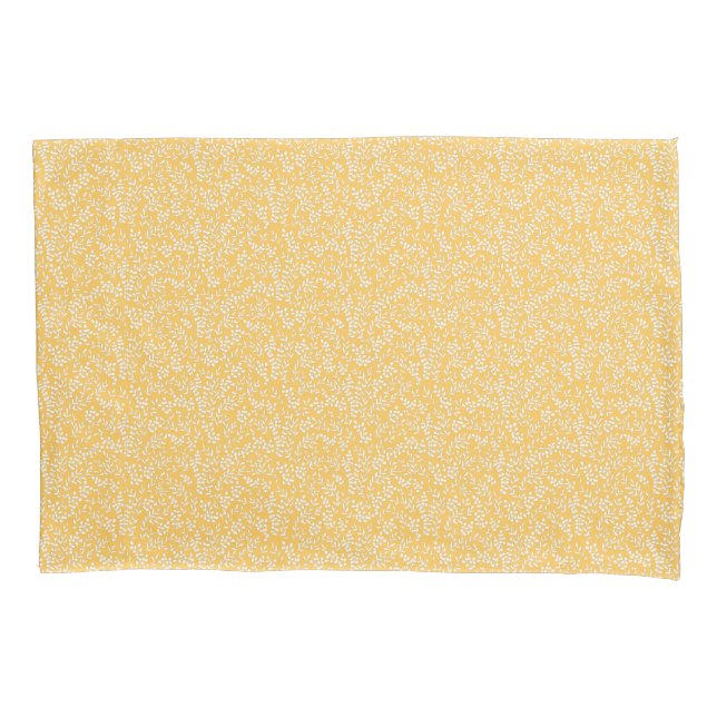 Farmhouse simple floral pattern on yellow pillowcase (Front)