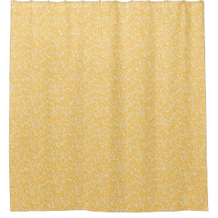 Farmhouse simple floral pattern on yellow shower curtain