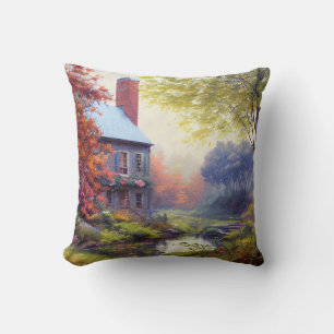 Farmhouse/stream/woods/painting cushion