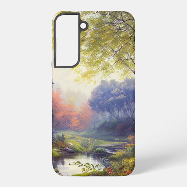 Farmhouse/stream/woods/painting  samsung galaxy s22+ case (Back)