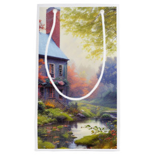 Farmhouse/stream/woods/painting  small gift bag