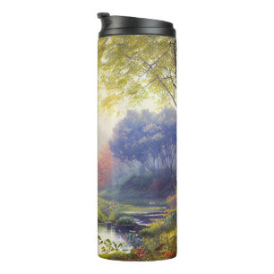 Farmhouse/stream/woods/painting thermal tumbler