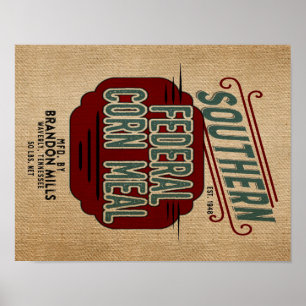 Farmhouse style Grain Feed Sack Reproduction Poster