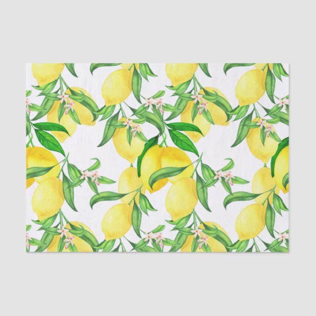 Farmhouse Style Lemon On A Vine Tissue Paper (Front)