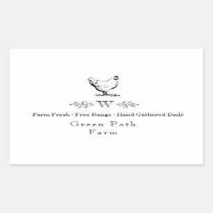 Farmhouse Style Monogram Eggs Carton Sticker