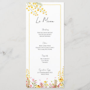 Farmhouse Style Wedding Event Menu Flat Card