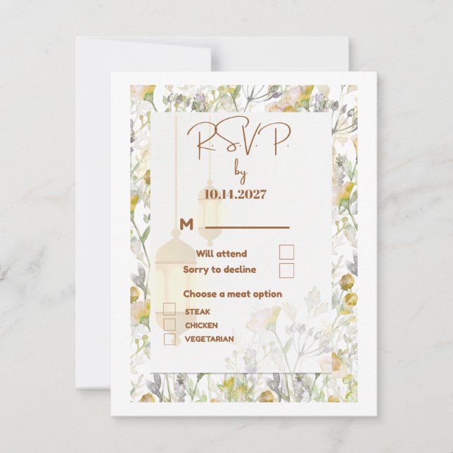 Farmhouse Style Wedding RSVP Card (Front)