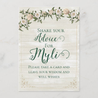 Farmhouse Tea Bridal Shower Flat Advice Card
