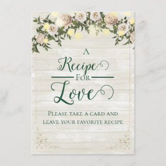 Farmhouse Tea Bridal Shower Flat Recipe Card