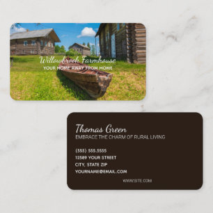Farmhouse Vacation Rental Custom Photo Business Card