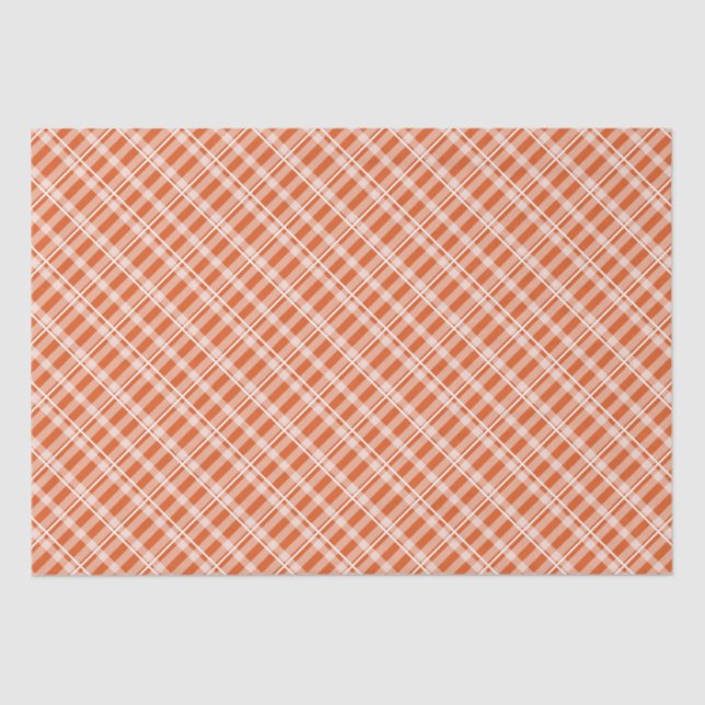 Farmhouse Warm Orange Tartan Plaid  Tissue Paper (Front)