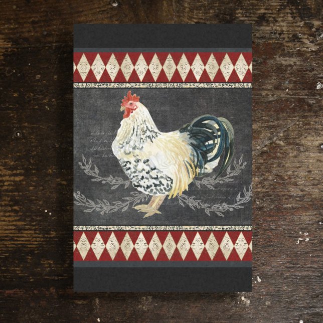 Farmhouse Watercolor Rooster Chalkboard Decoupage Tissue Paper (Creator Uploaded)