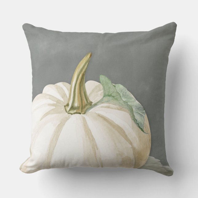 Farmhouse white fall pumpkin cushion (Front)