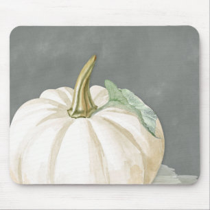 Farmhouse white fall pumpkin mouse mat