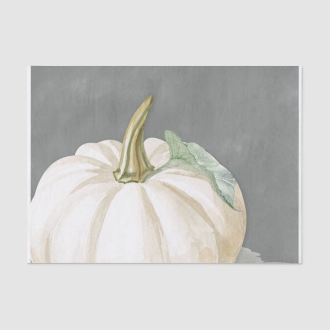 Farmhouse white fall pumpkin tissue paper (Front)