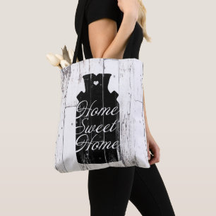 Farmhouse White Wood Rustic Milk Jug Home Sweet Tote Bag