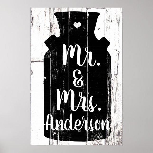 Farmhouse White Wood Rustic Milk Jug Home Wall Art (Front)